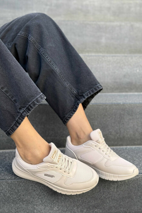 LACING SIMPLE WOMAN SNEAKERS BEIGE/BEZHE - 3