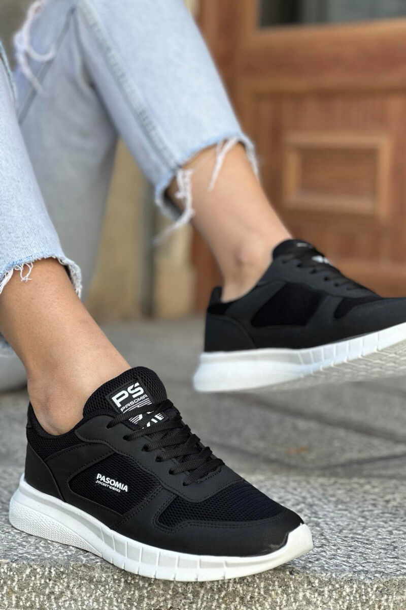 LACING SIMPLE WOMAN SNEAKERS BLACK-WHITE/ZB - 1