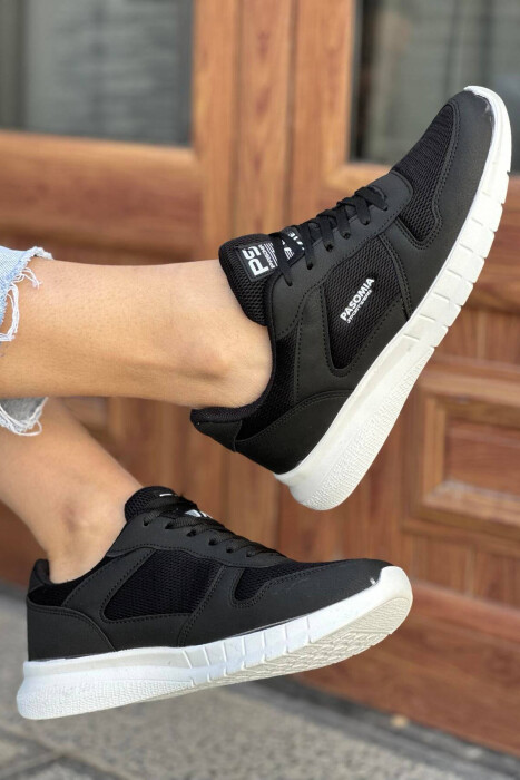 LACING SIMPLE WOMAN SNEAKERS BLACK-WHITE/ZB - 2