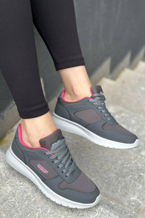 LACING SIMPLE WOMAN SNEAKERS DARK GREY/GEE - 3