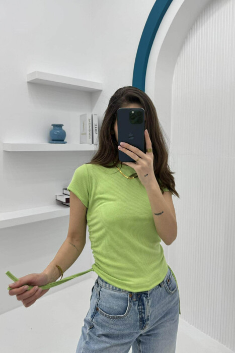 LACING SIMPLE WOMAN T-SHIRT LIGHT GREEN/JEZB 