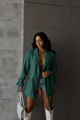 LACING STRIPES WOMEN JACKET GREEN/JESHILE 