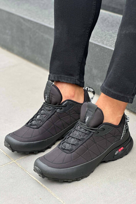 LACING TRAIL MEN SNEAKERS BLACK/ E ZEZE - KLAUDIO FASHION