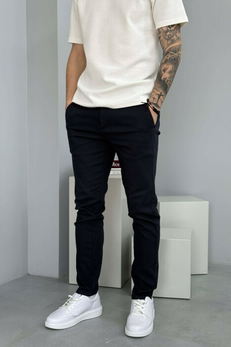 LACING WAIST MEN PANTS BLUE/BLU - 1