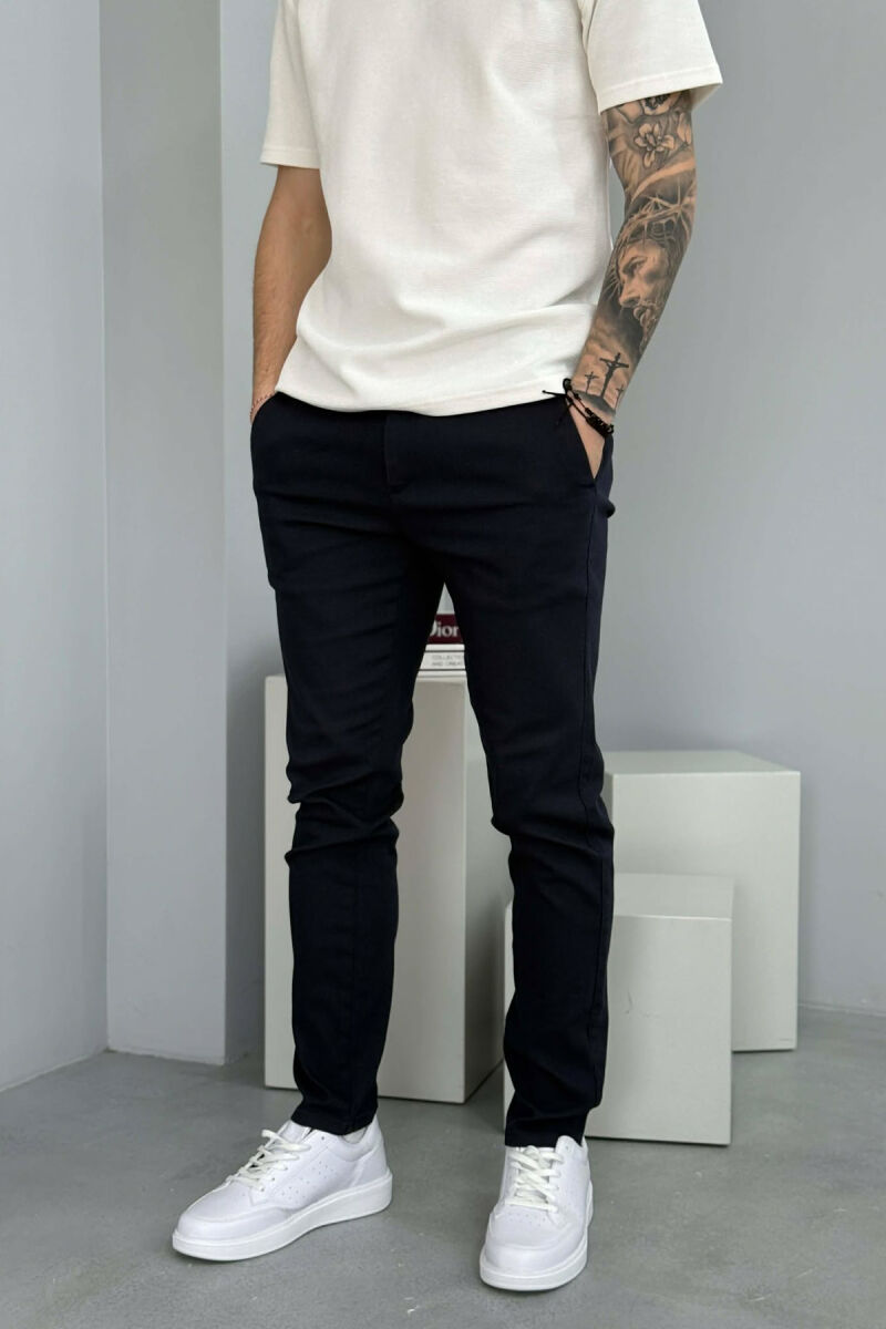 LACING WAIST MEN PANTS BLUE/BLU - 1