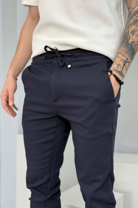 LACING WAIST MEN PANTS BLUE/BLU - 2