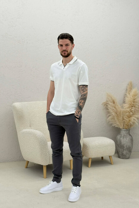 LACING WAIST MEN PANTS DARK GREY/GEE - 4