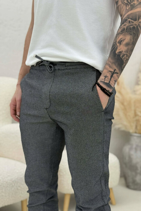 LACING WAIST MEN PANTS GREY/GRI - 4