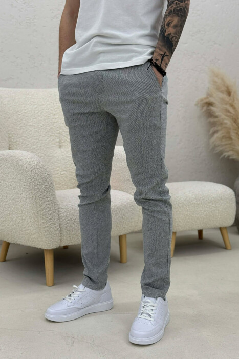 LACING WAIST MEN PANTS LIGHT GREY/GZ - 1