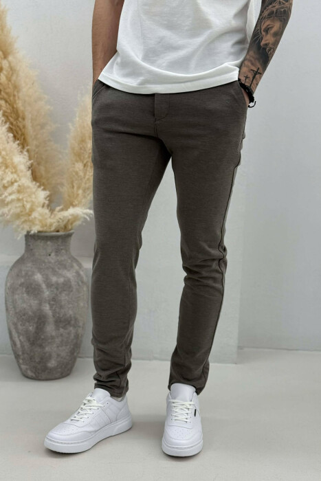 LACING WAIST SIMPLE MEN PANTS OLIVE/ULLI - KLAUDIO FASHION