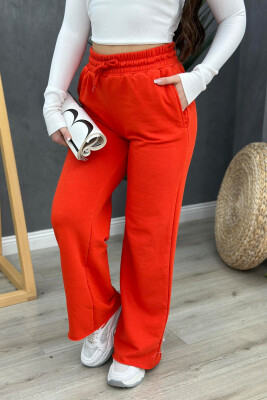 LACING WIDE LEG WOMAN SWEATPANTS ORANGE/PORTOKALLI 