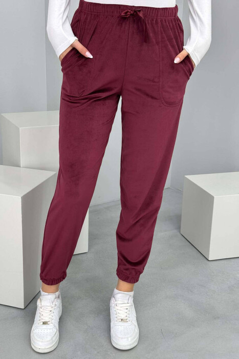 LACINGS WOMEN JOGGERS IN BURGUNDY COLOR - 5