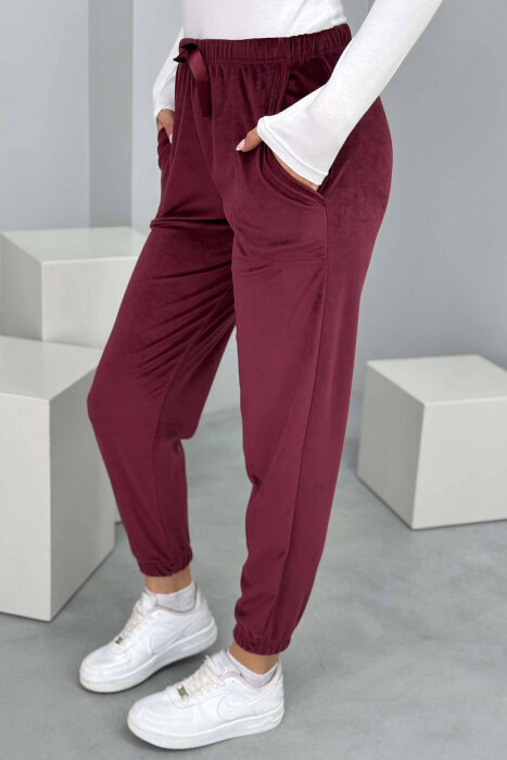 LACINGS WOMEN JOGGERS IN BURGUNDY COLOR - 6