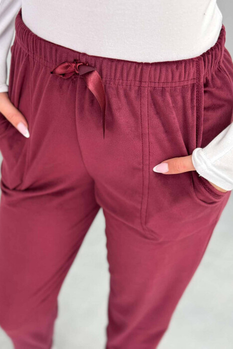 LACINGS WOMEN JOGGERS IN BURGUNDY COLOR - 7