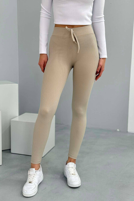  LACINGS WOMEN LEGGINGS IN BEIGE COLOR - 3