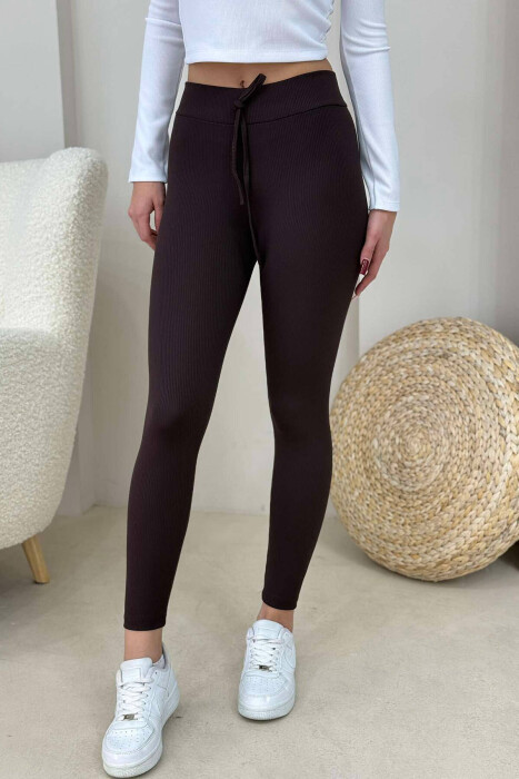  LACINGS WOMEN LEGGINGS IN BROWN COLOR - 1