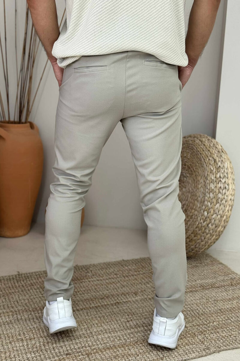 LACINGS DETAIL WIDE LEG MEN PANTS BEIGE/BEZHE - 3