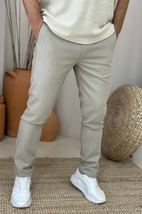 LACINGS DETAIL WIDE LEG MEN PANTS BEIGE/BEZHE - 5