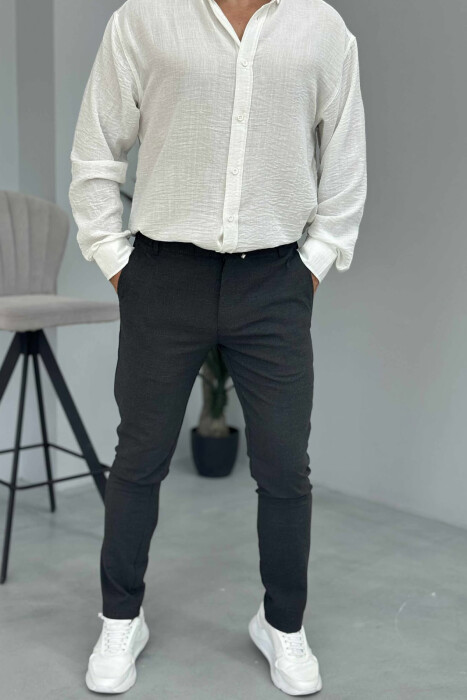 LACINGS DETAIL WIDE LEG MEN PANTS DARK GREY/GEE 