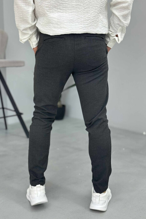 LACINGS DETAIL WIDE LEG MEN PANTS DARK GREY/GEE - 2