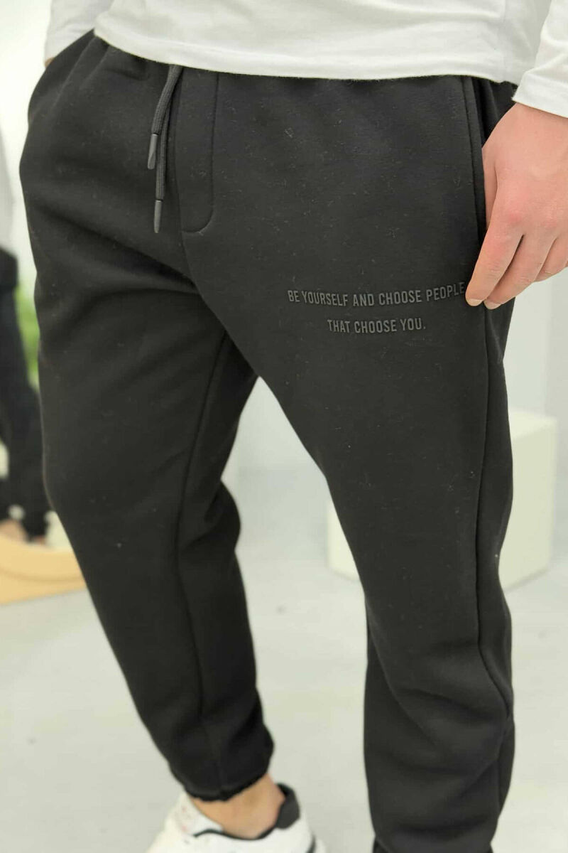 LACINGS FLUFFY MEN SWEATPANTS BLACK/ E ZEZE - 3