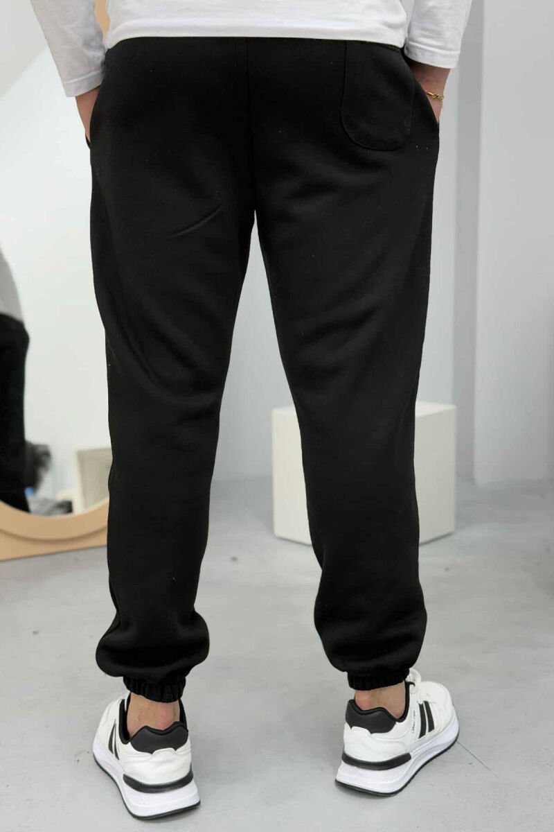 LACINGS FLUFFY MEN SWEATPANTS BLACK/ E ZEZE - 4