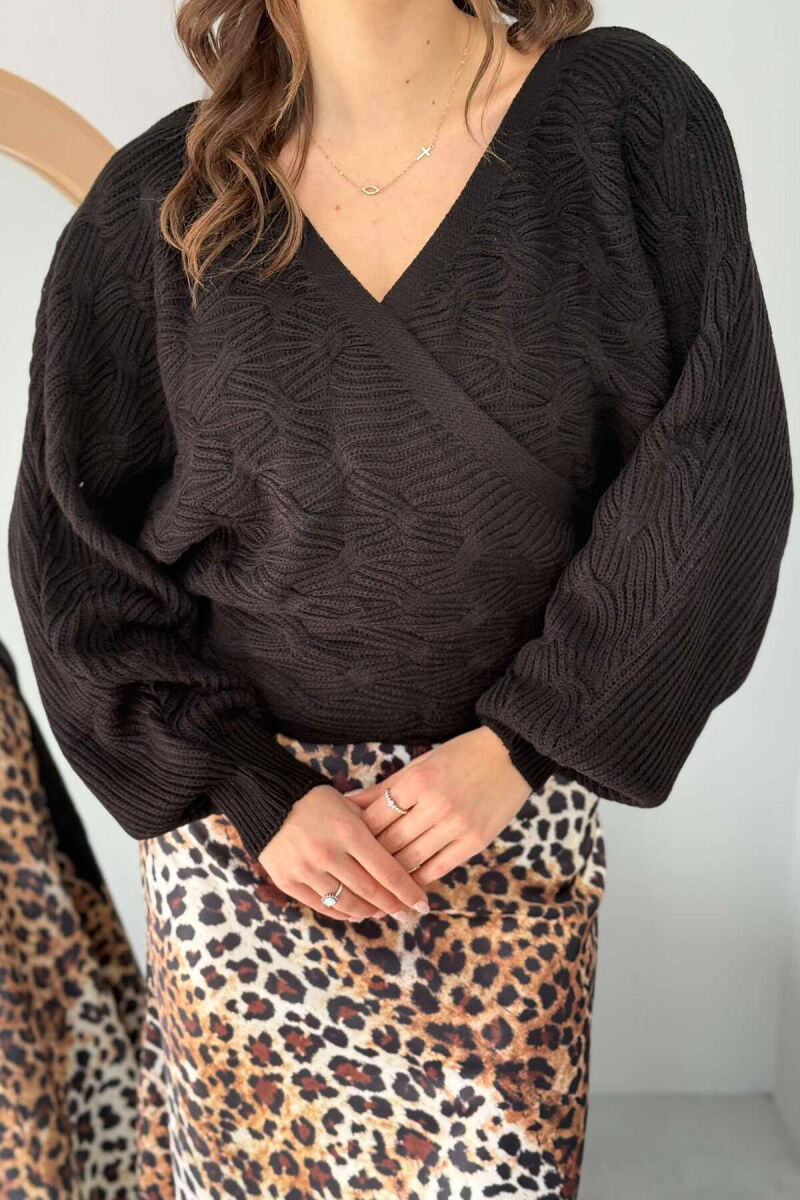 LACINGS KNITTED WOMEN SWEATER BLACK/ E ZEZE - 3