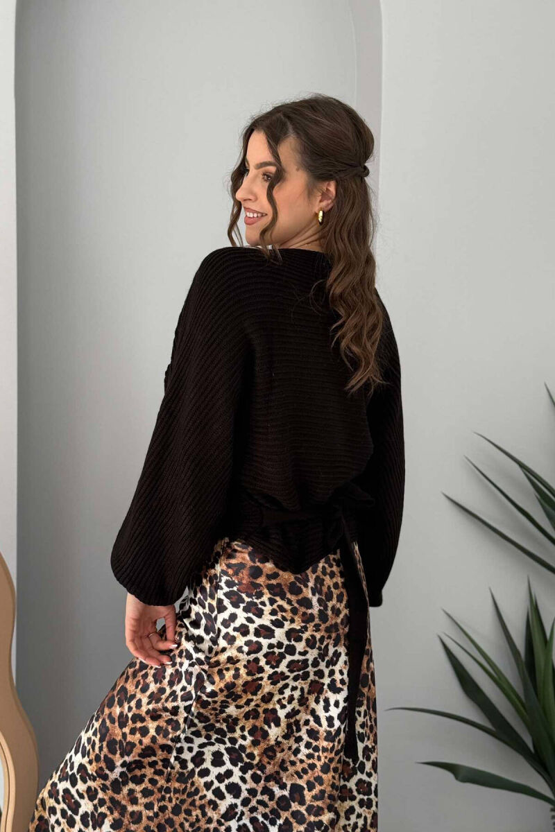 LACINGS KNITTED WOMEN SWEATER BLACK/ E ZEZE - 4