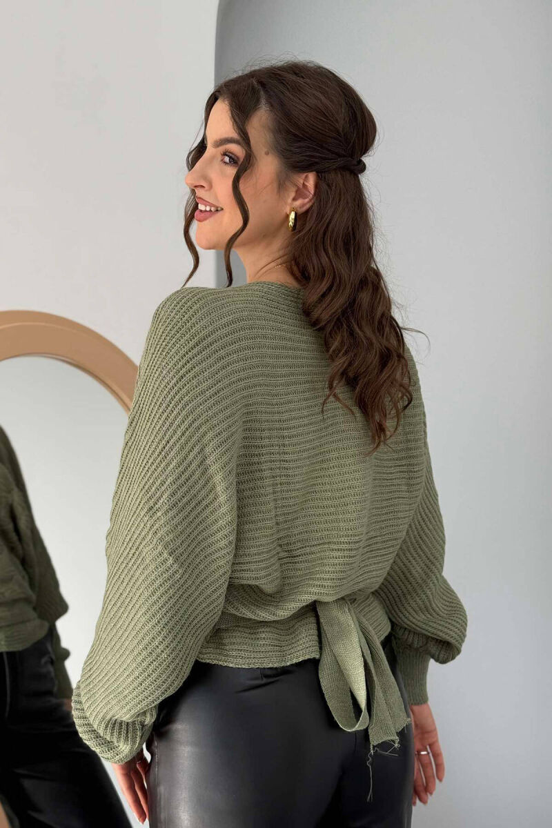LACINGS KNITTED WOMEN SWEATER GREEN/JESHILE - 4
