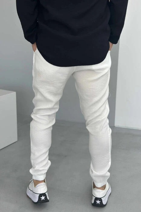 LACINGS ONE COLOR MEN PANTS WHITE-E BARDHE - 3
