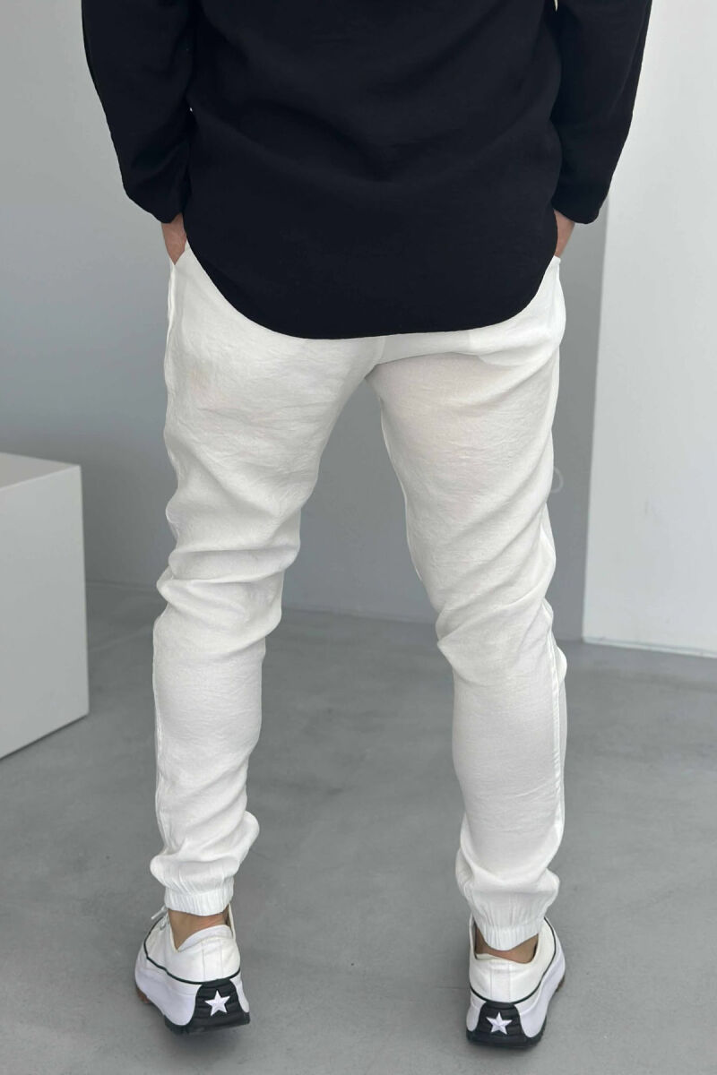 LACINGS ONE COLOR MEN PANTS WHITE-E BARDHE - 3