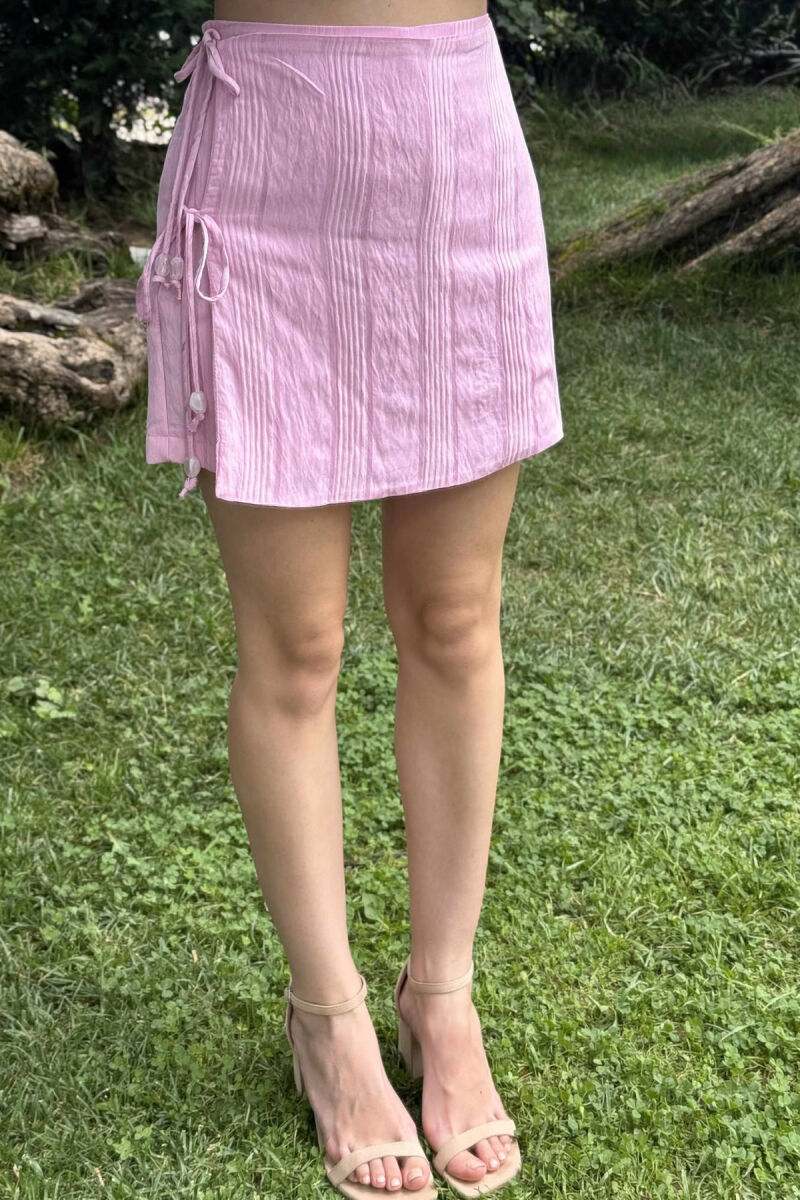 LACINGS ONE COLOR WOMEN SKORT PINK/ROZE - 4