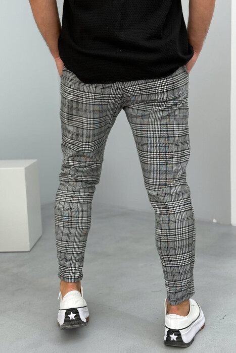 LACINGS PLAID MEN PANTS BLACK-WHITE/ZEBA - 3
