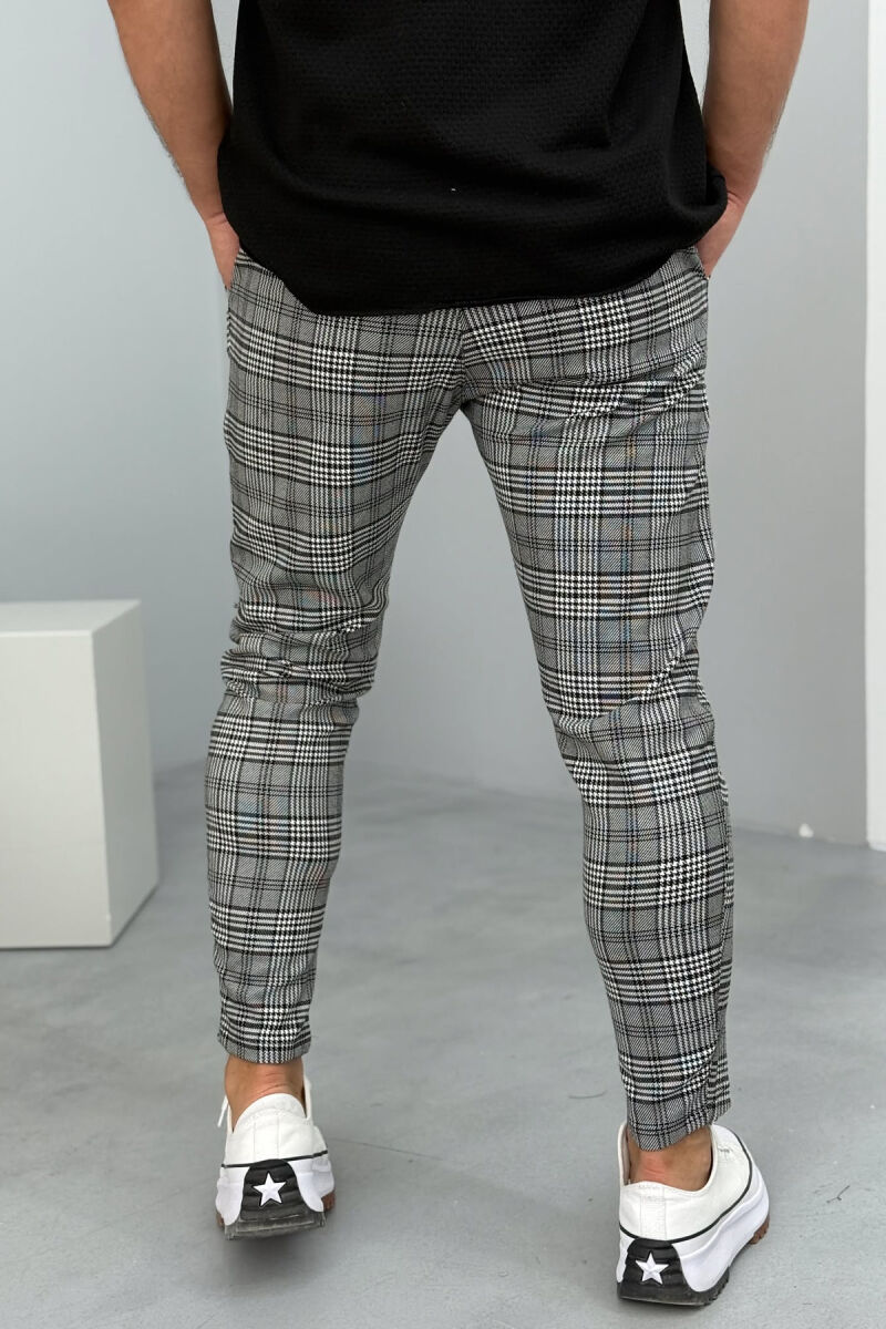LACINGS PLAID MEN PANTS BLACK-WHITE/ZEBA - 3
