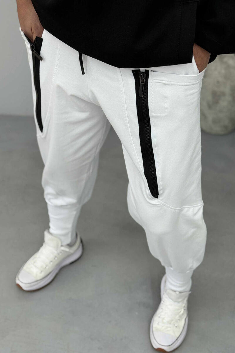 LACINGS POCKETS DETAIL MEN PANTS WHITE-E BARDHE - 2