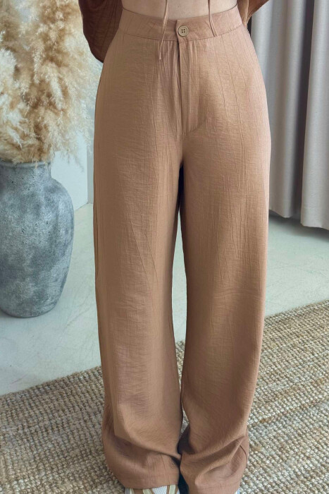 LACINGS SHIRT+TROUSERS ONE COLOR WOMEN SET BEIGE/BEZHE - 4