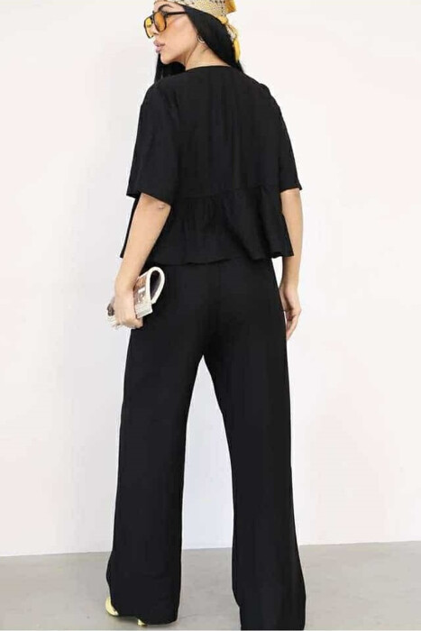 LACINGS SHIRT+TROUSERS ONE COLOR WOMEN SET BLACK/ E ZEZE - 5