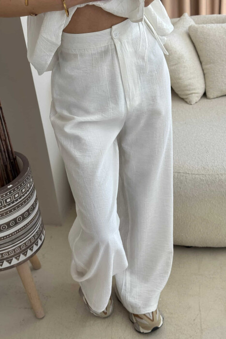 LACINGS SHIRT+TROUSERS ONE COLOR WOMEN SET WHITE-E BARDHE - 3