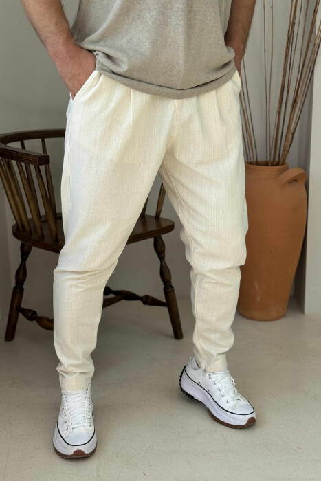 LACINGS SIMPLE MEN PANTS CREAM/KREM - 2