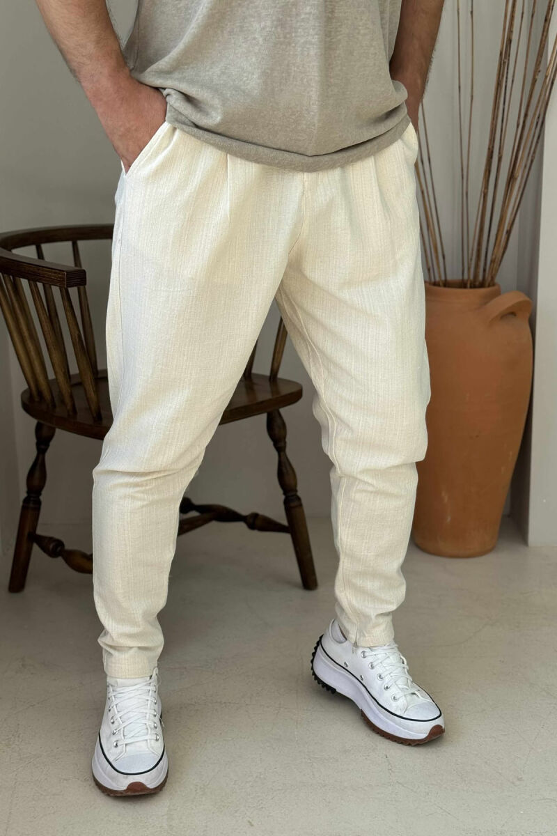 LACINGS SIMPLE MEN PANTS CREAM/KREM - 2