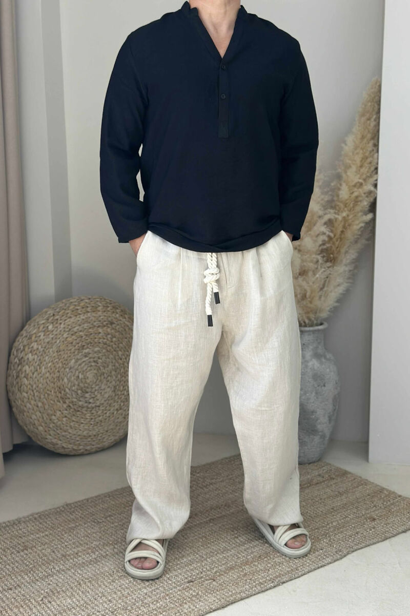 LACINGS SIMPLE MEN PANTS LIGHT BEIGE/BZHZB - 1