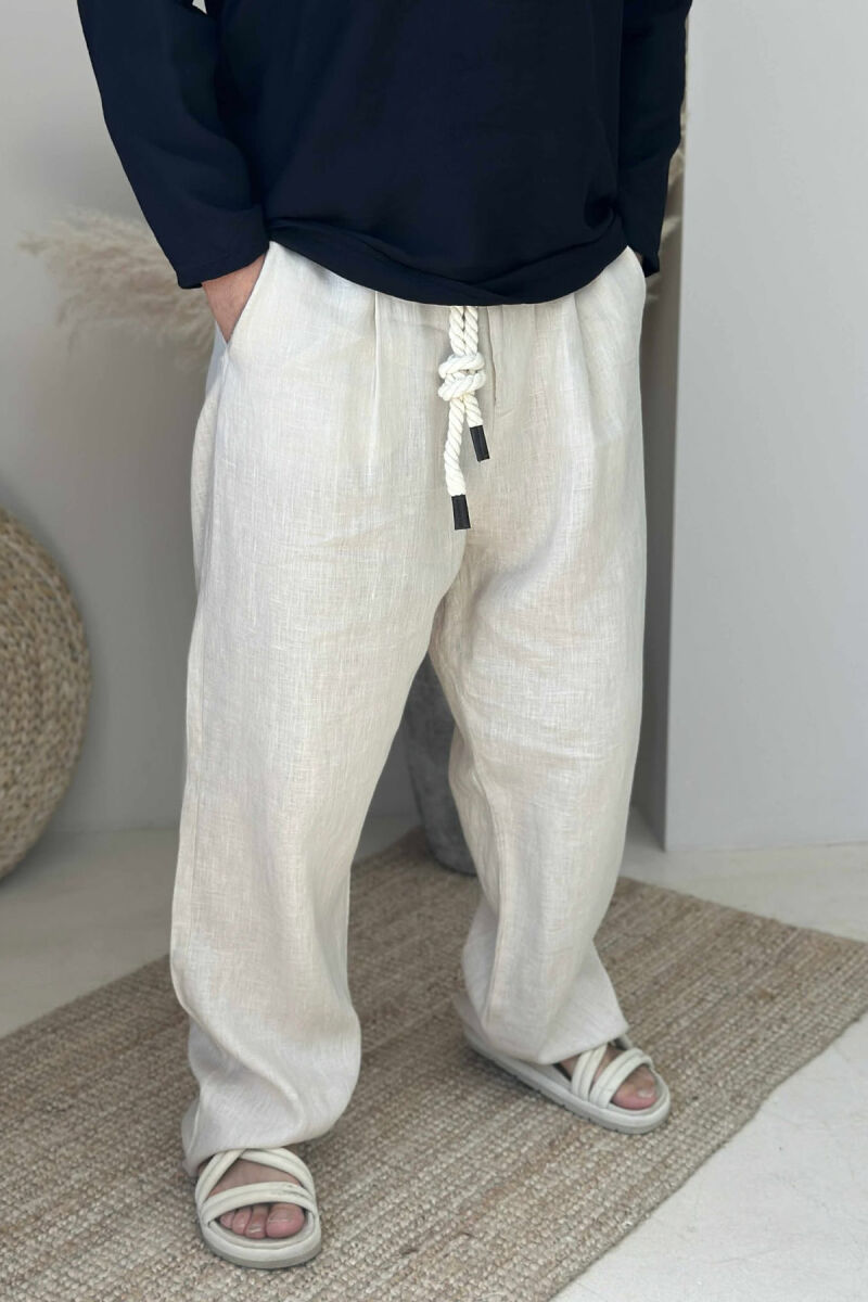 LACINGS SIMPLE MEN PANTS LIGHT BEIGE/BZHZB - 4