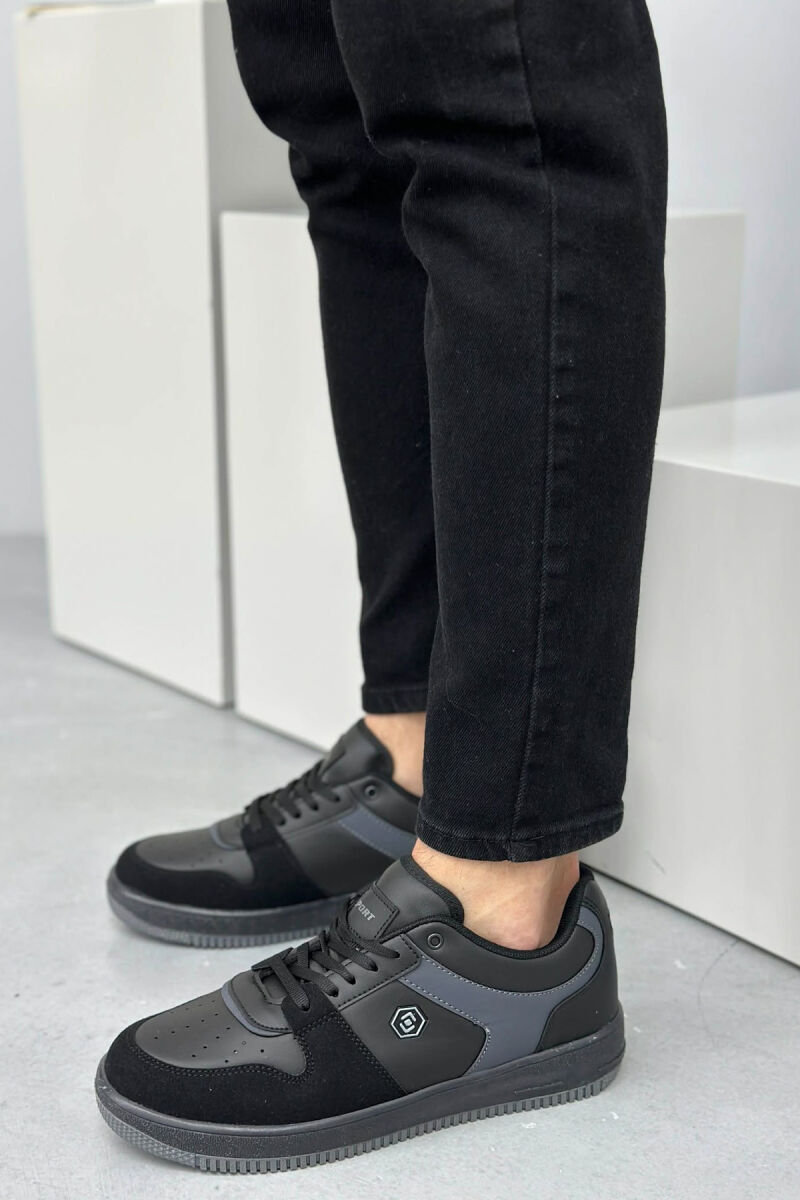 LACINGS SIMPLE MEN SNEAKERS BLACK-GREY/ZEGR - 1