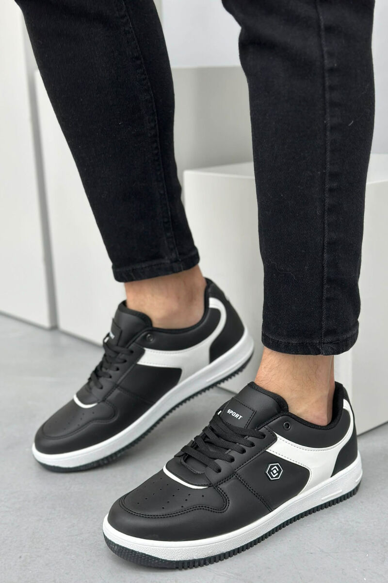 LACINGS SIMPLE MEN SNEAKERS BLACK-WHITE/ZEBA - 1