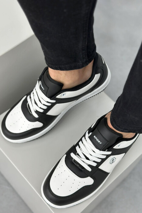 LACINGS SIMPLE MEN SNEAKERS WHITE-BLACK/BAZE - 3