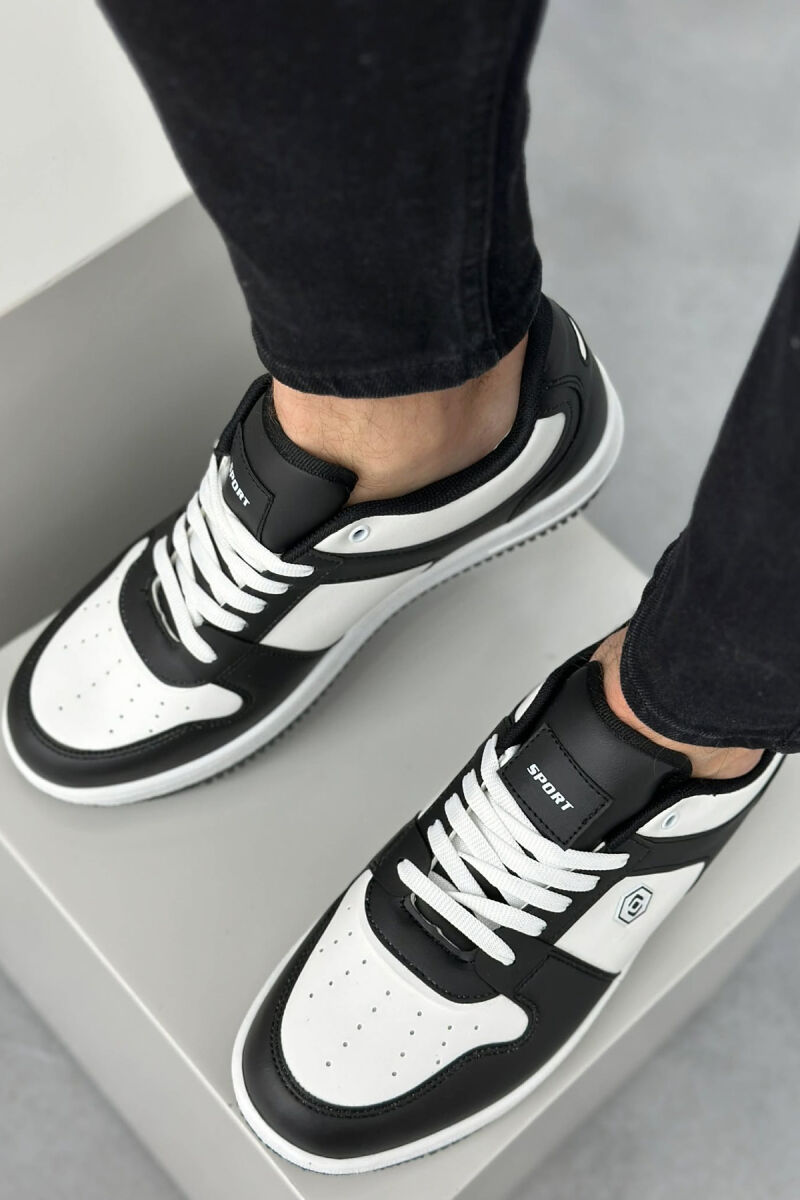 LACINGS SIMPLE MEN SNEAKERS WHITE-BLACK/BAZE - 3