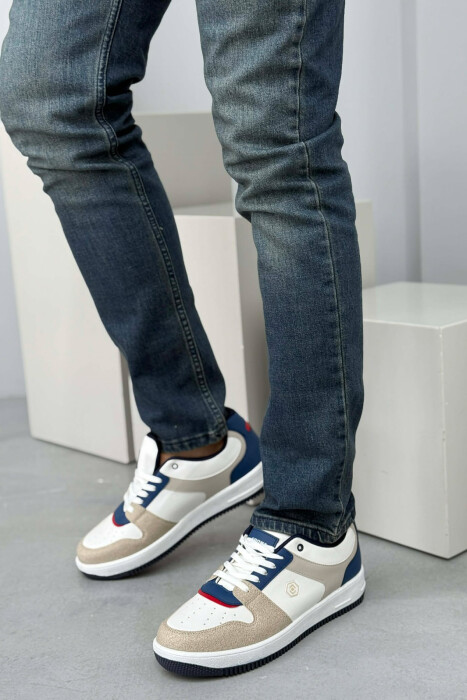 LACINGS SIMPLE MEN SNEAKERS WHITE-BLUE/BABL - 1
