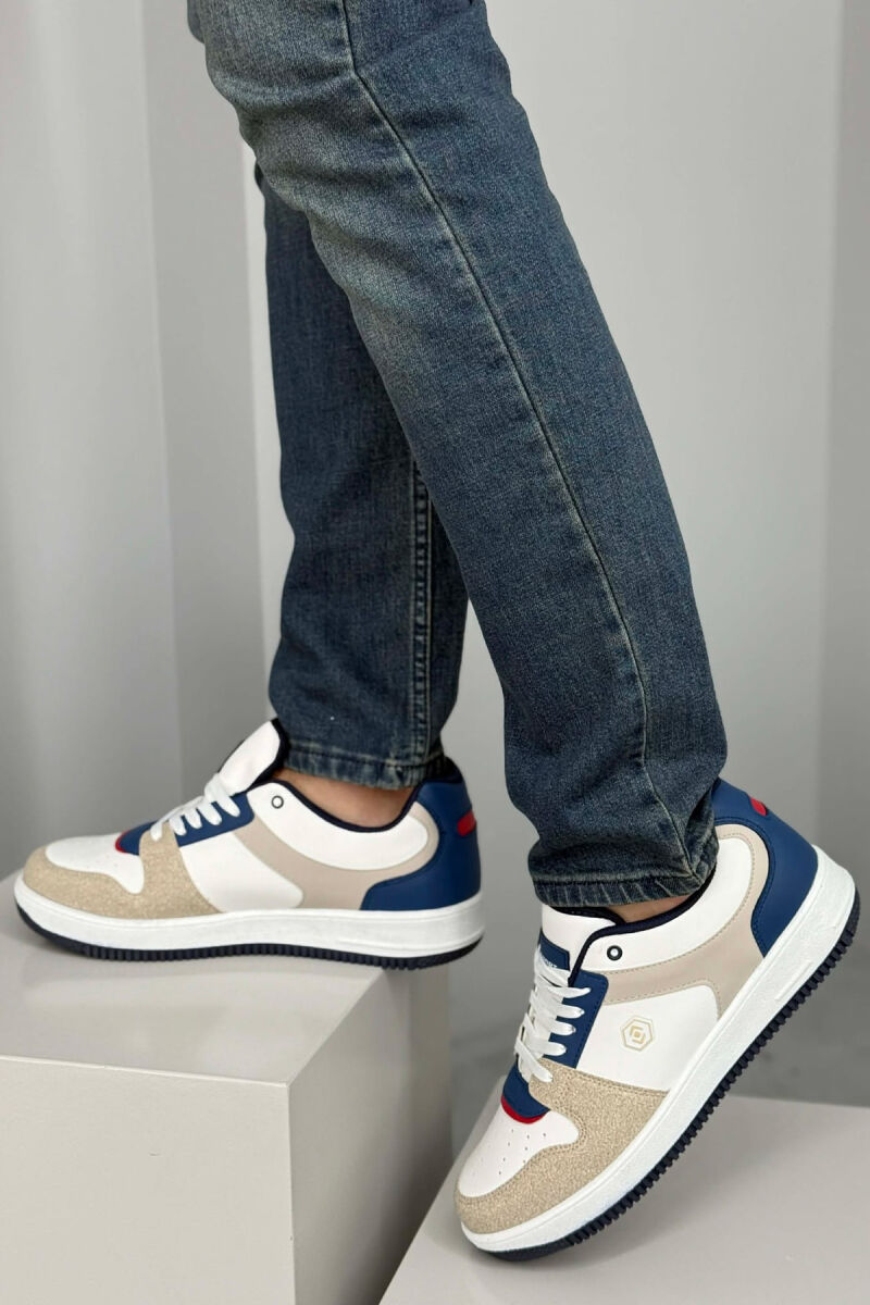 LACINGS SIMPLE MEN SNEAKERS WHITE-BLUE/BABL - 4