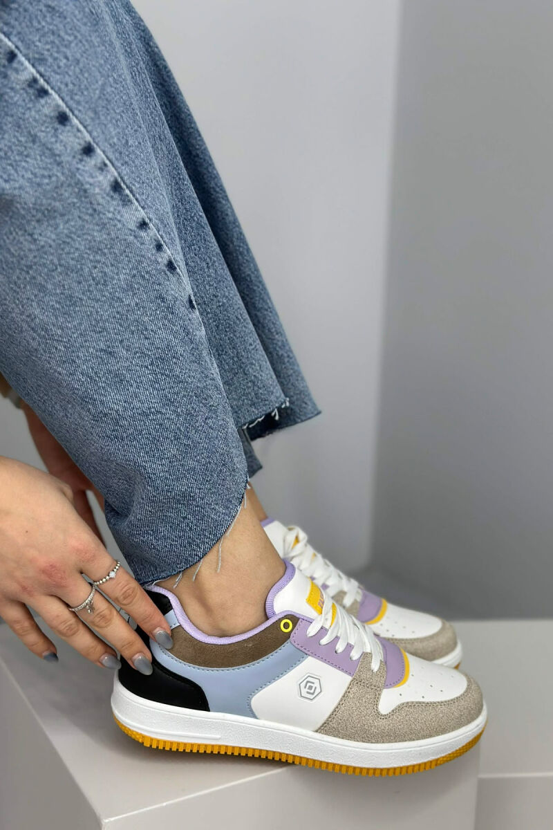 LACINGS SIMPLE WOMEN SNEAKERS BLACK-PURPLE/ZELE - 3