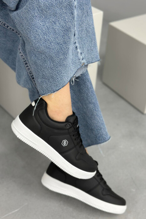 LACINGS SIMPLE WOMEN SNEAKERS BLACK-WHITE/ZEBA - 3